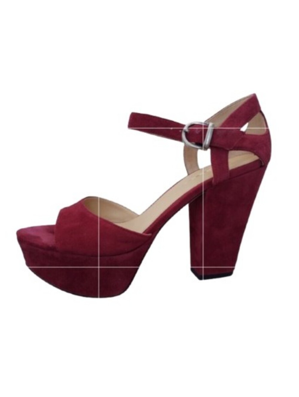 Via Spiga Vanita Raspberry Suede Platform Suede Sandal Shoes Sise 7.5